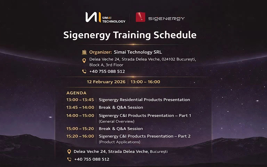 SIMAI Technology SRL Проведення навчання Sigenergy у Бухаресті